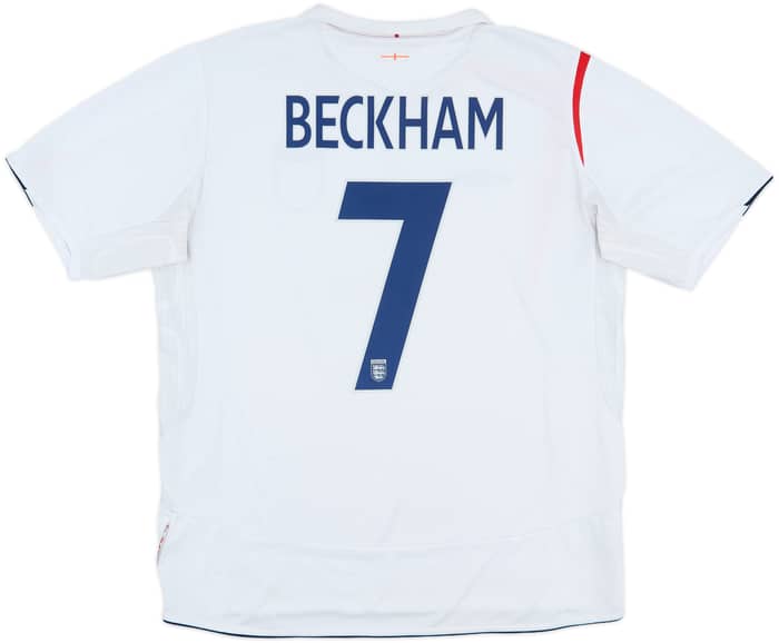 2005-07 England Home Shirt Beckham #7 - 6/10 - (XL)
