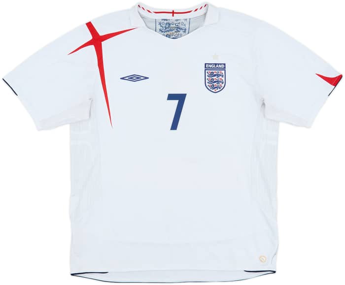 2005-07 England Home Shirt Beckham #7 - 6/10 - (XL)