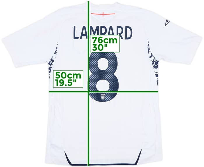 2007-09 England Home Shirt Lampard #8 - 5/10 - (M)