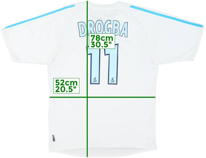 2003-04 Olympique Marseille Home Shirt Drogba #11 - 6/10 - (M)