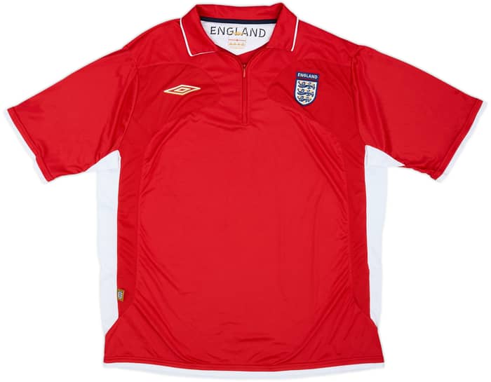 2006-07 England Umbro 1/4 Zip Polo Shirt - 9/10 - (XL)