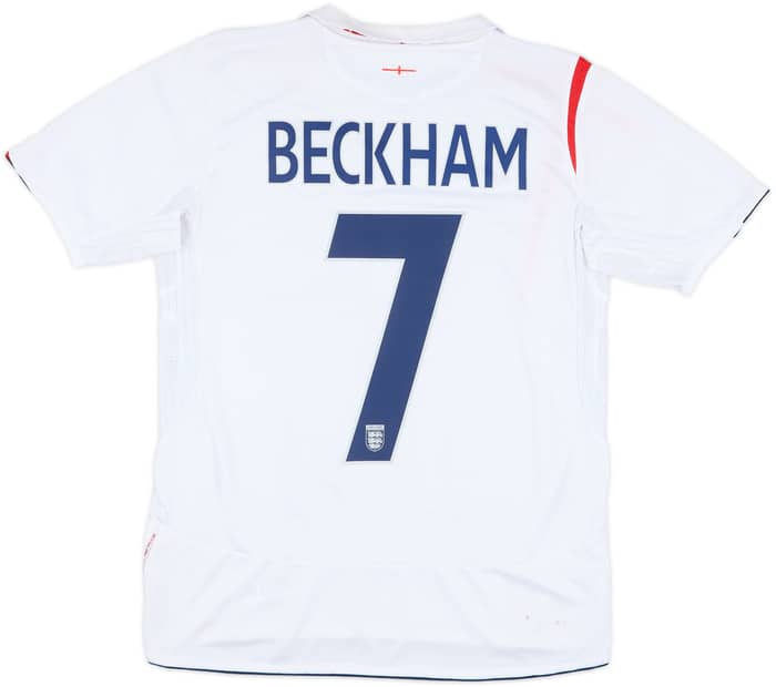 2005-07 England Home Shirt Beckham #7 - 6/10 - (XL.Boys)