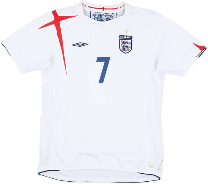 2005-07 England Home Shirt Beckham #7 - 6/10 - (XL.Boys)