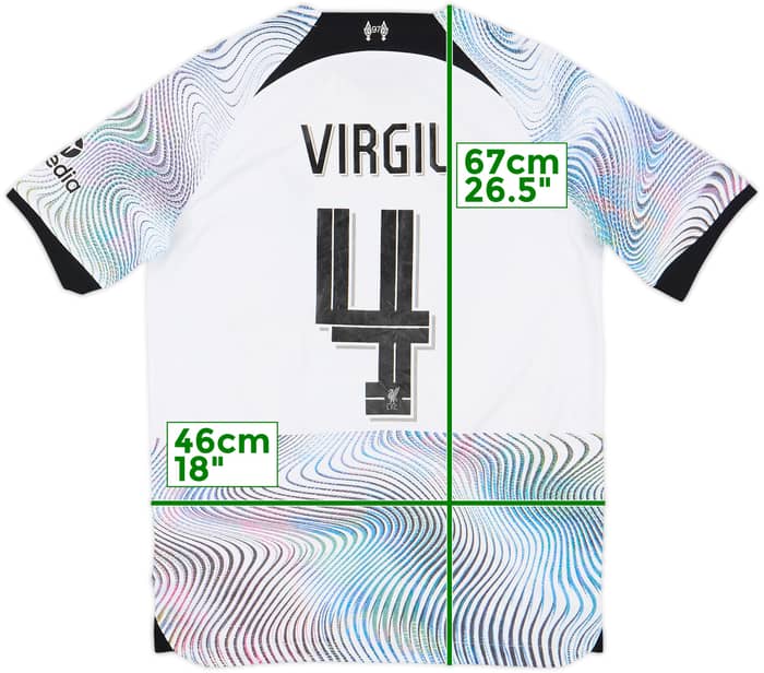 2022-23 Liverpool Away Shirt Virgil #4 - 6/10 - (XL.Boys)