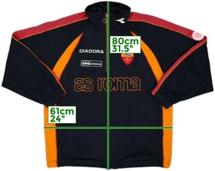 1998-99 Roma Diadora Player Issue 1/4 Zip Drill Top - 7/10 - (XL)