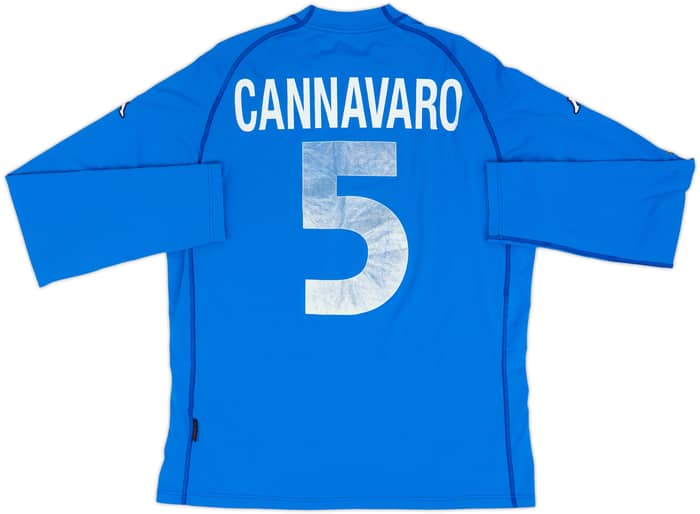 2000-01 Italy Home L/S Shirt Cannavaro #5 - 5/10 - (XL)