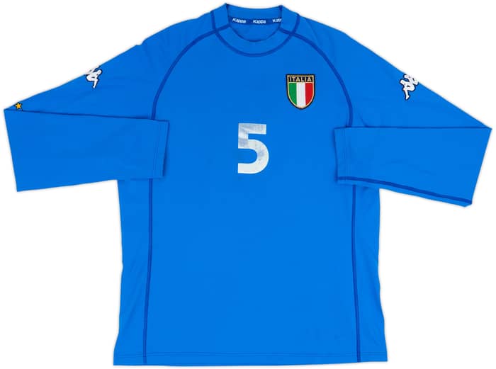 2000-01 Italy Home L/S Shirt Cannavaro #5 - 5/10 - (XL)
