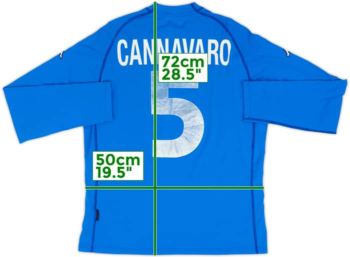 2000-01 Italy Home L/S Shirt Cannavaro #5 - 5/10 - (XL)