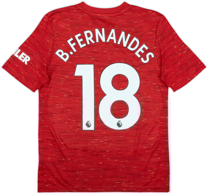 2020-21 Manchester United Home Shirt B.Fernandes #18 - 9/10 - (L.Boys)
