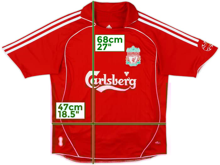 2006-08 Liverpool Home Shirt - 7/10 - (L.Boys)