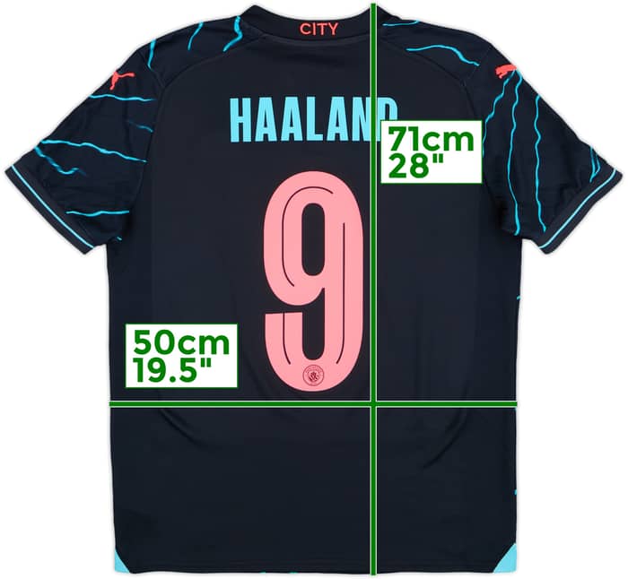 2023-24 Manchester City Third Shirt Haaland #9 - 8/10 - (XL.Boys)
