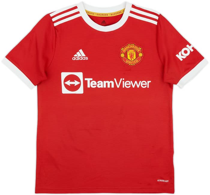 2021-22 Manchester United Home Shirt Ronaldo #7 - 6/10 - (L.Boys)