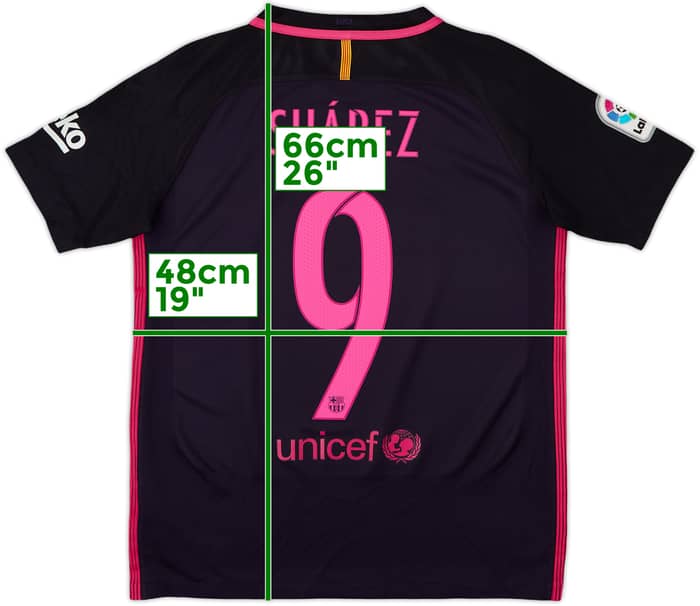 2016-17 Barcelona Away Shirt Suarez #9 - 8/10 - (XL.Boys)