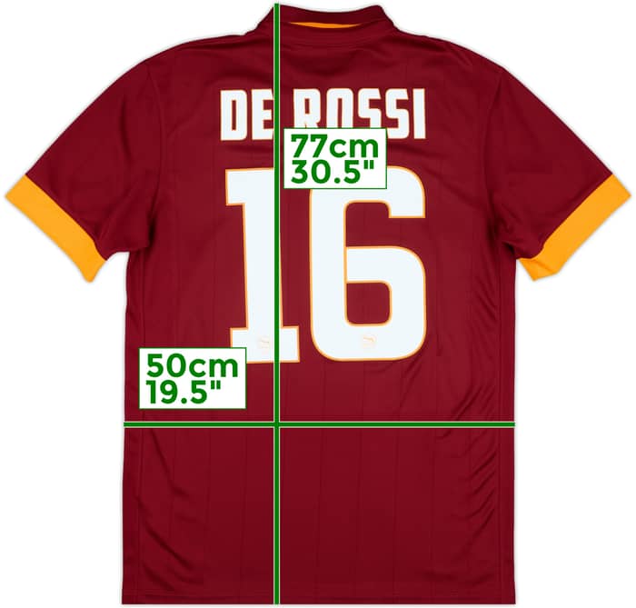2014-15 Roma Home Shirt De Rossi #16 - 9/10 - (M)