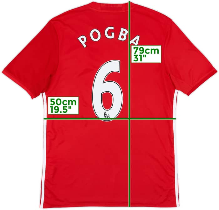 2016-17 Manchester United Home Shirt Pogba #6 - 9/10 - (M)