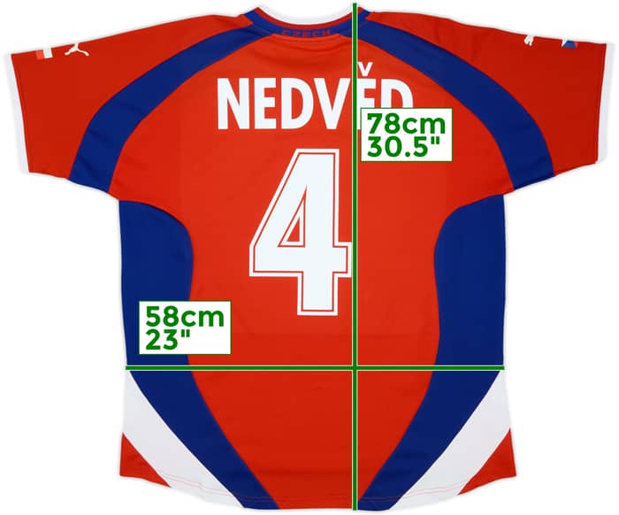 2000-02 Czech Republic Basic Home Shirt Nedved #4 - 6/10 - (L)