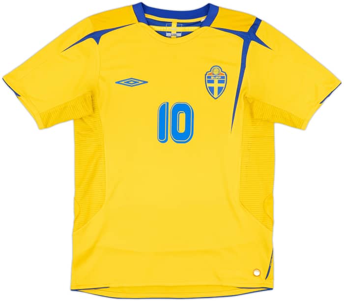 2005-06 Sweden Home Shirt Ibrahimovic #10 - 7/10 - (S)