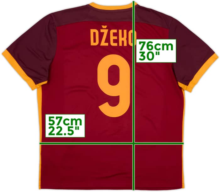 2015-16 Roma Home Shirt Dzeko #9 - 7/10 - (XL)