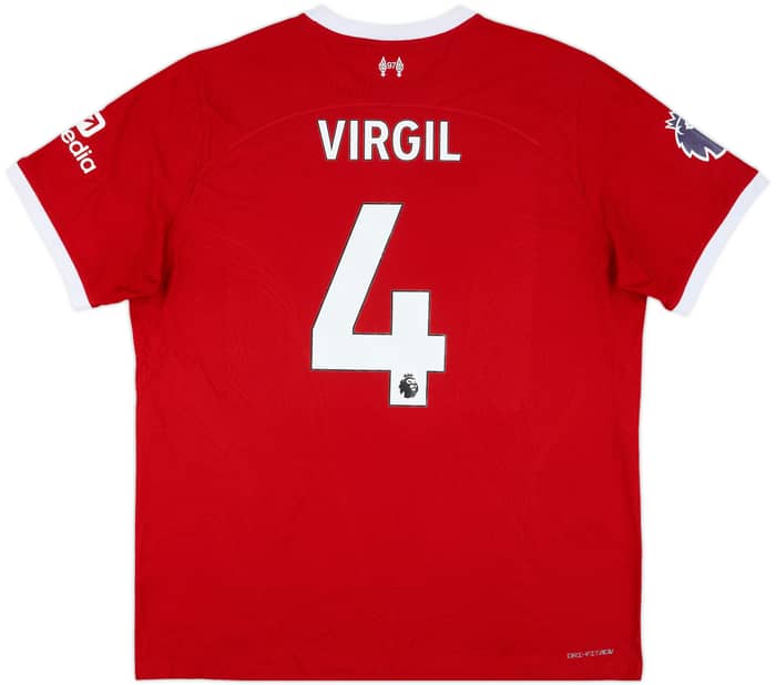 2023-24 Liverpool Authentic Home Shirt Virgil #4 - 9/10 - (XXL)