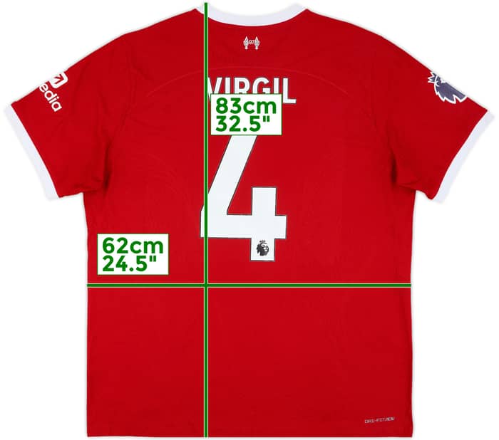2023-24 Liverpool Authentic Home Shirt Virgil #4 - 9/10 - (XXL)