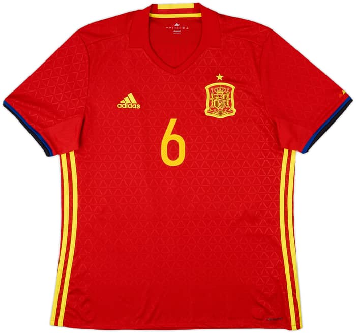 2016-17 Spain Home Shirt A. Iniesta #6 - 10/10 - (L)