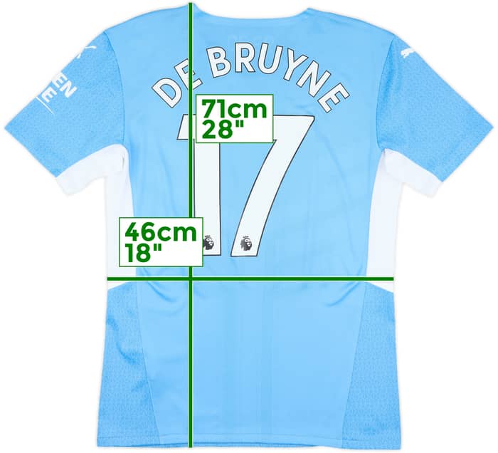 2021-22 Manchester City Home Shirt De Bruyne #17 - 10/10 - (M)