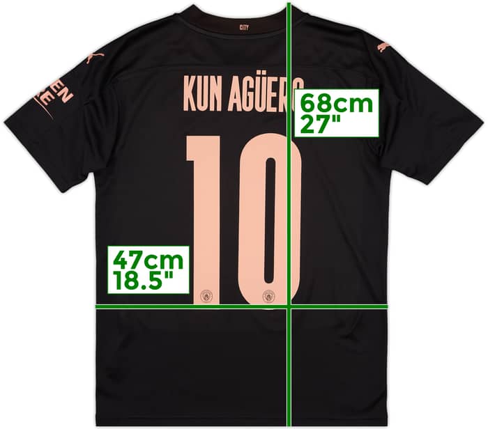 2020-21 Manchester City Away Shirt Kun Aguero #10 - 9/10 - (S)