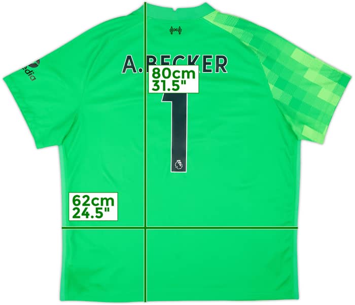 2021-22 Liverpool GK S/S Shirt A.Becker #1 - 9/10 - (XXL)
