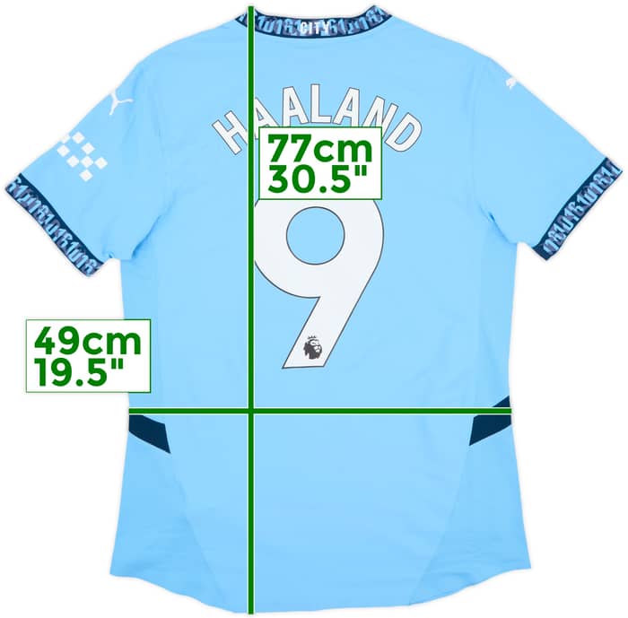 2024-25 Manchester City Authentic Home Shirt Haaland #9 - 10/10 - (S)