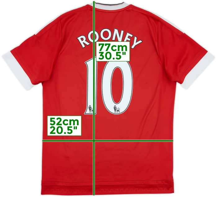 2015-16 Manchester United Home Shirt Rooney #10 - 5/10 - (L)
