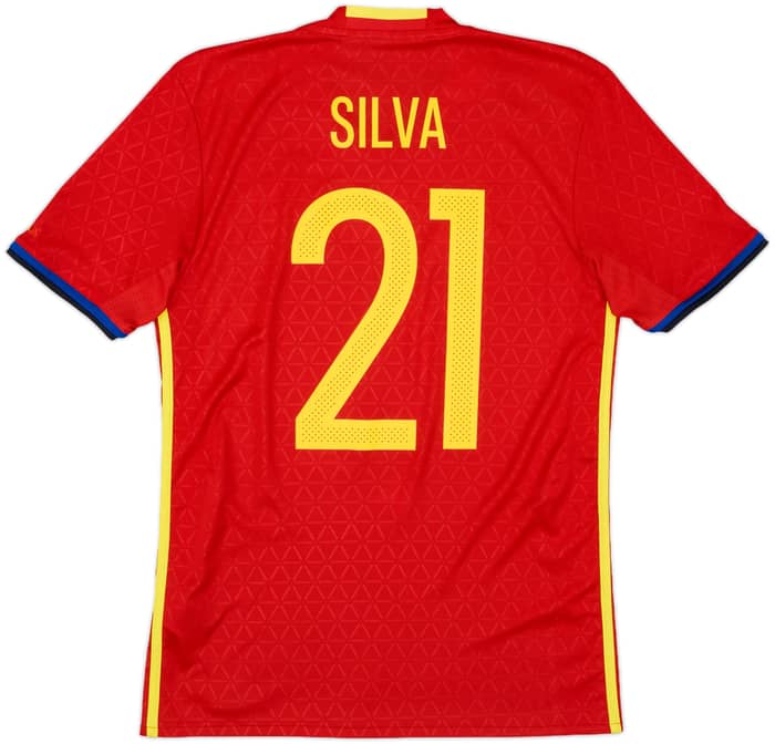 2016-17 Spain Home Shirt Silva #21 - 9/10 - (S)