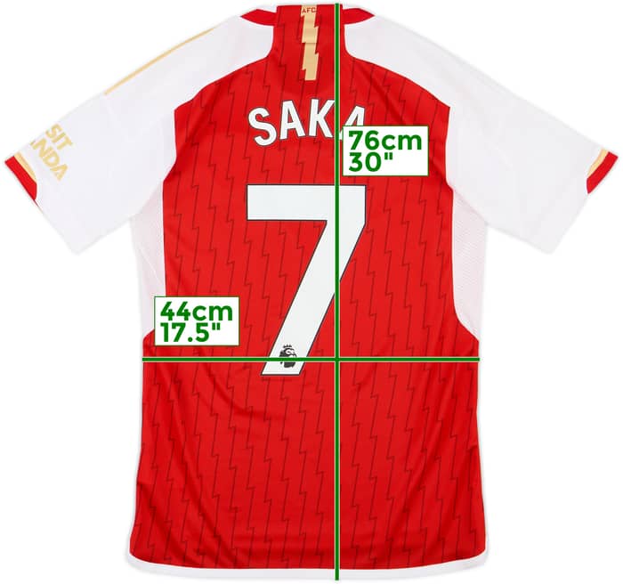 2023-24 Arsenal Home Shirt Saka #7 - 8/10 - (S)