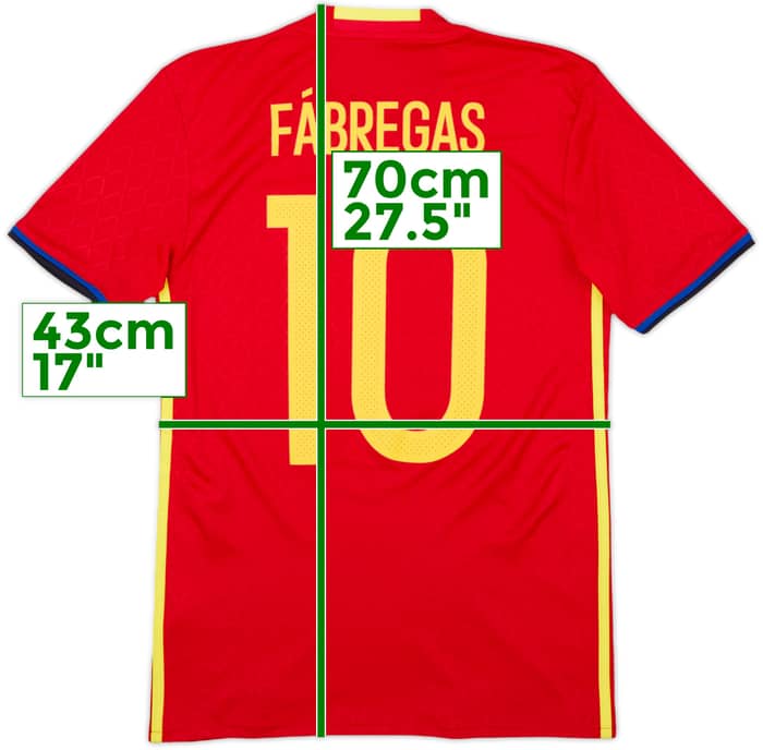 2016-17 Spain Home Shirt Fabregas #10 - 9/10 - (XS)