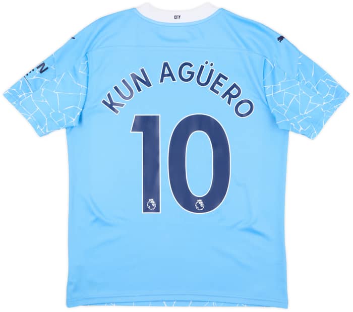2020-21 Manchester City Home Shirt Kun Aguero #10 - 9/10 - (M)