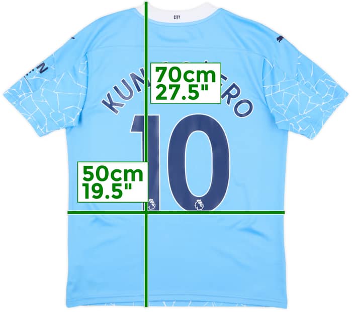 2020-21 Manchester City Home Shirt Kun Aguero #10 - 9/10 - (M)