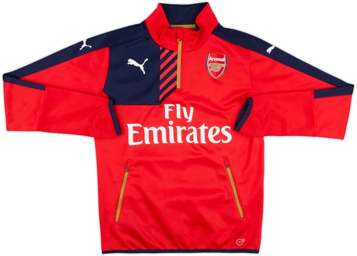 2015-16 Arsenal Puma 1/4 Zip Sweat Top - 8/10 - (S)