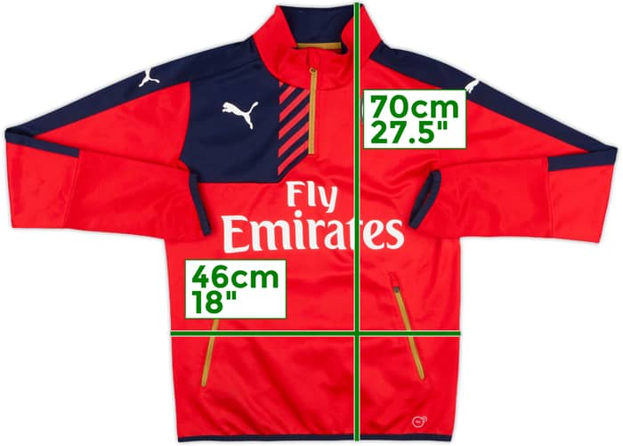 2015-16 Arsenal Puma 1/4 Zip Sweat Top - 8/10 - (S)