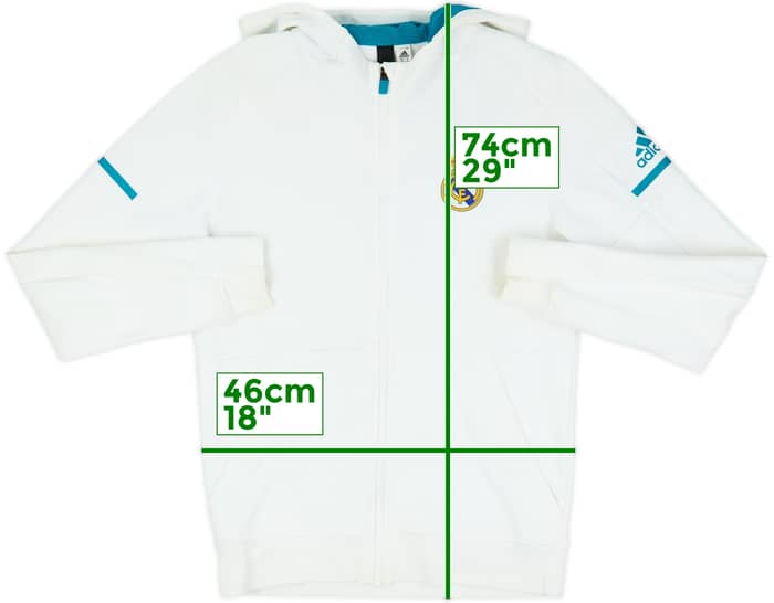 2017-18 Real Madrid adidas Zipped Hooded Sweat Top - 7/10 - (S)