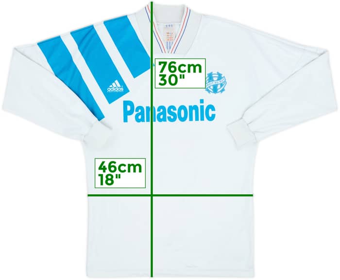 1991-92 Olympique Marseille Home L/S Shirt - 8/10 - (S)