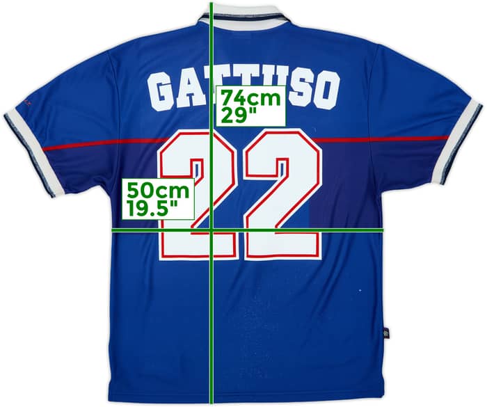 1997-99 Rangers Home Shirt Gattuso #22 - 6/10 - (M)