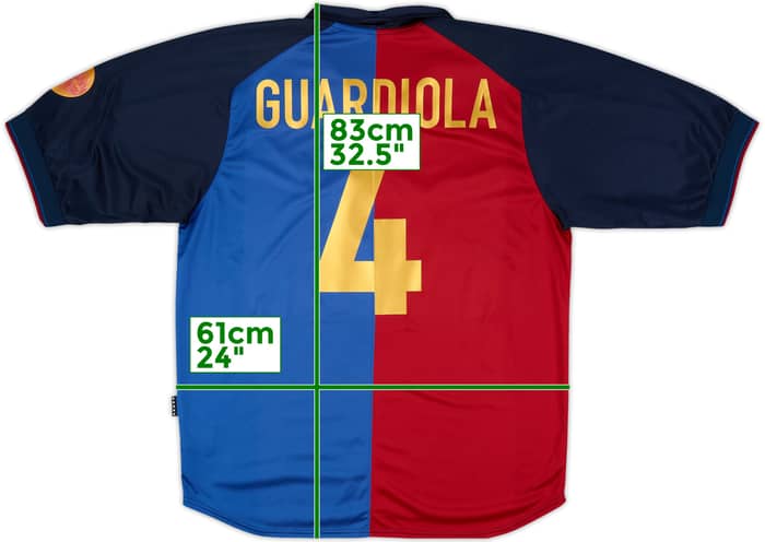 1999-00 Barcelona Centenary Home Shirt Guardiola #4 - 8/10 - (XL)