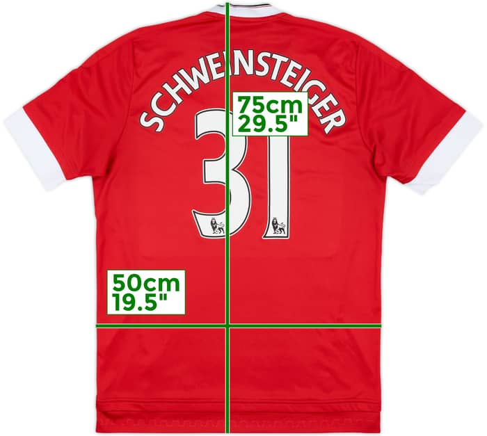 2015-16 Manchester United Home Shirt Schweinsteiger #21 - 7/10 - (M)