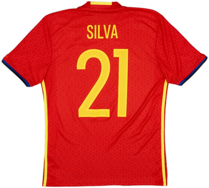 2016-17 Spain Home Shirt Silva #21 - 8/10 - (S)