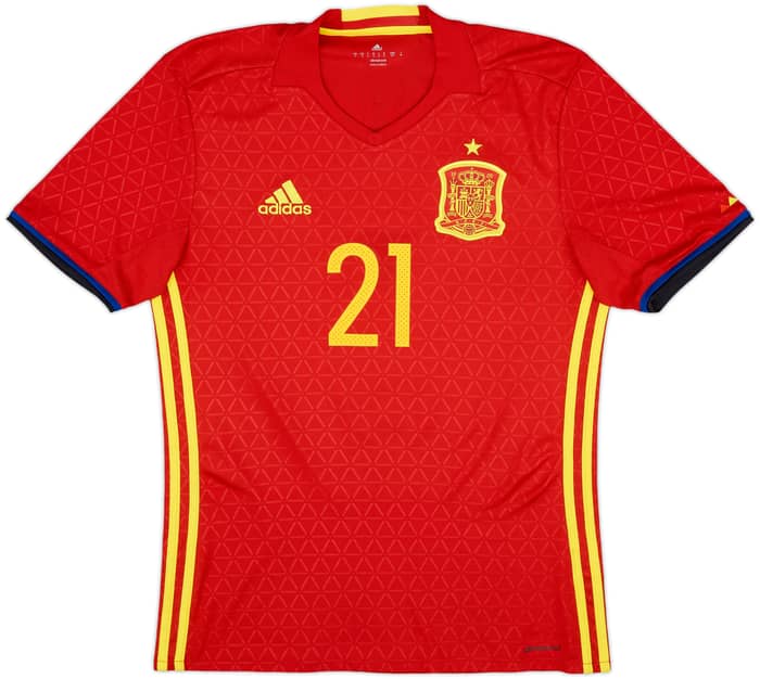 2016-17 Spain Home Shirt Silva #21 - 8/10 - (S)