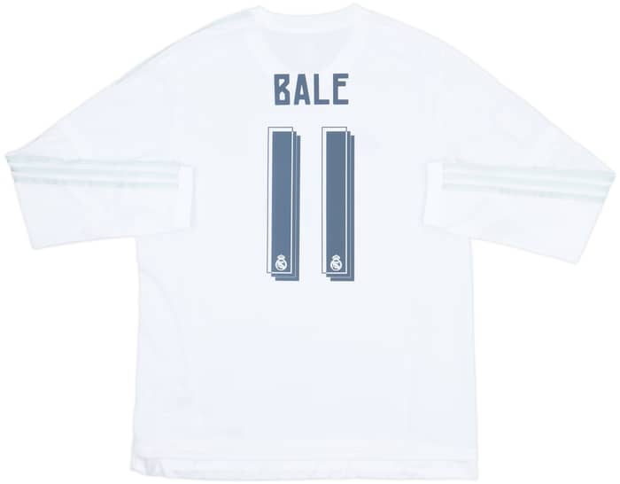 2015-16 Real Madrid Home L/S Shirt Bale #11 - 9/10 - (XL)