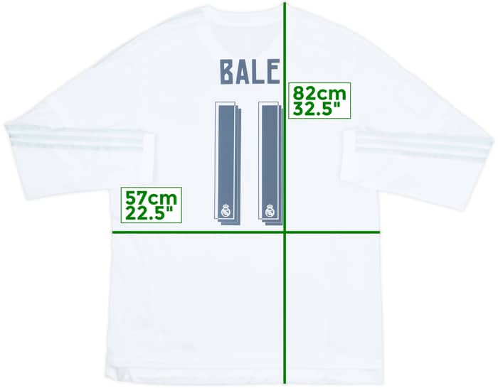 2015-16 Real Madrid Home L/S Shirt Bale #11 - 9/10 - (XL)