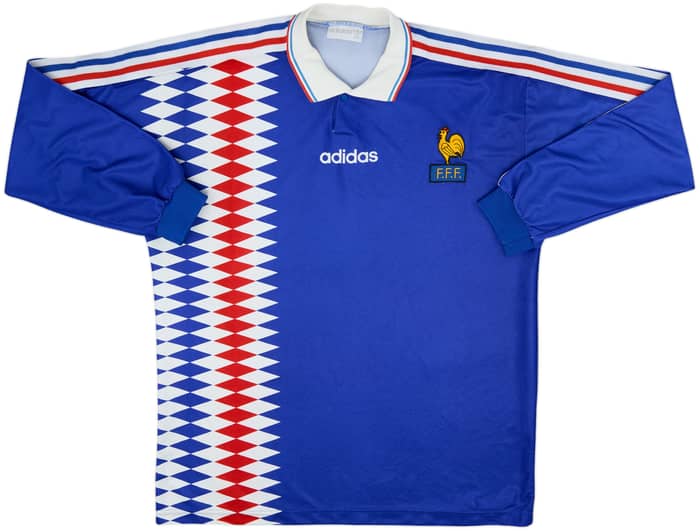 1994-96 France Home L/S Shirt - 7/10 - (L/XL)