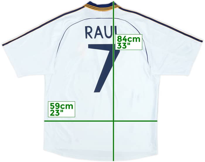 1998-00 Real Madrid Home Shirt Raul #7 - 8/10 - (L)