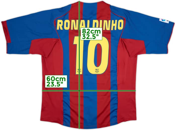 2004-05 Barcelona Home Shirt Ronaldinho #10 - 9/10 - (XXL)