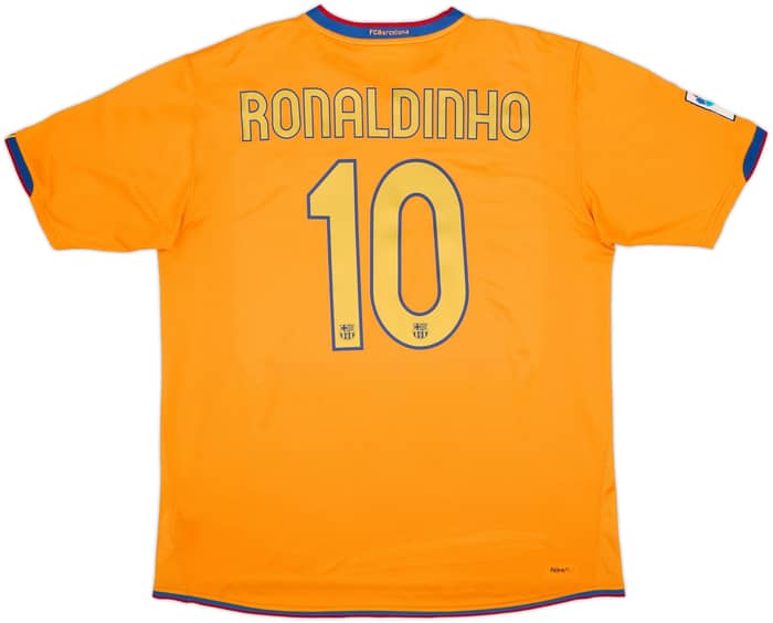 2006-08 Barcelona Away Shirt Ronaldinho #10 - 9/10 - (XL)